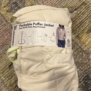 Womens Puffer Jacket in Cream
